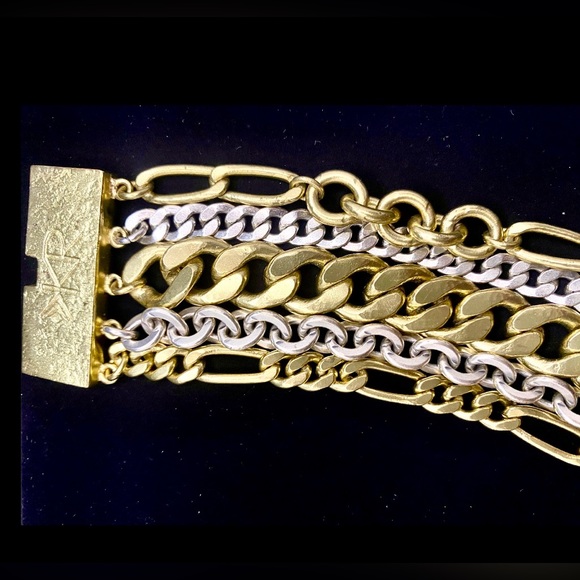 Silpada Vintage Sterling Silver & Brass 5 Strand Chain Bracelet (KR Collection) - Picture 6 of 8